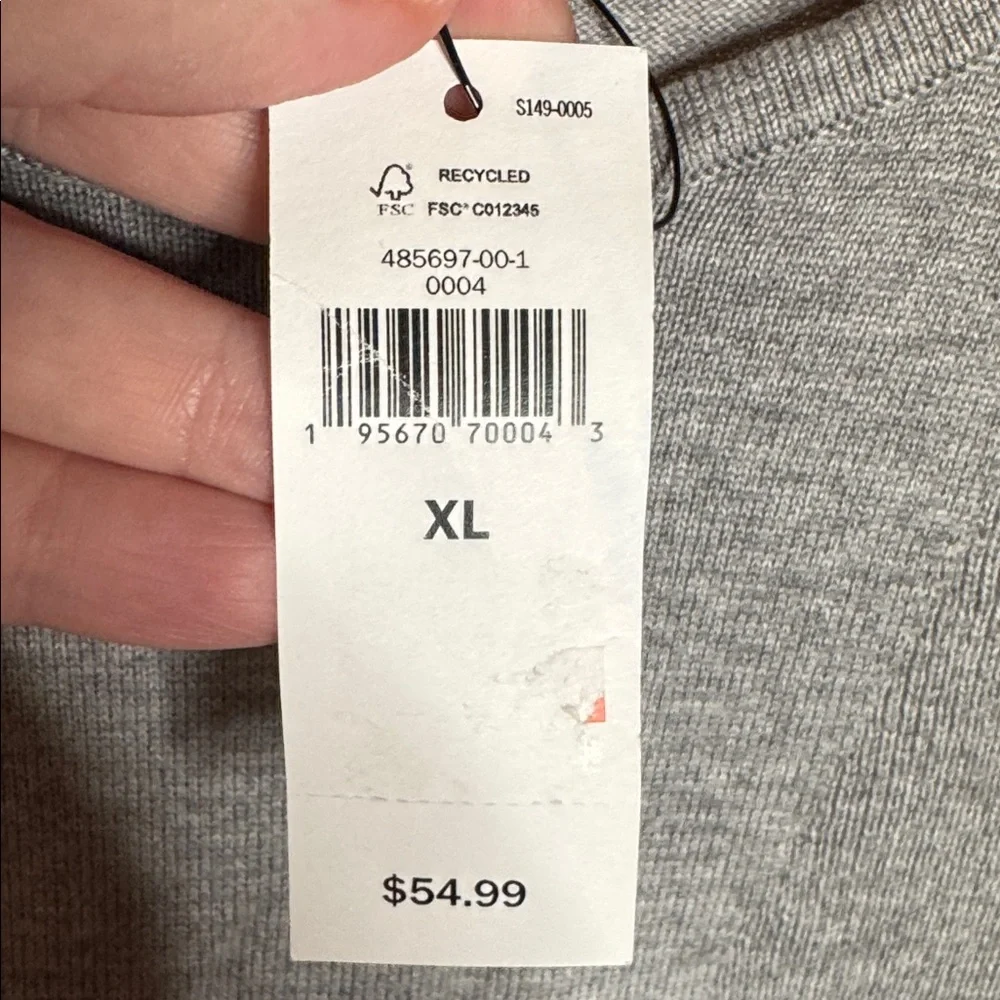 NWT Banana Republic Gray Short Sleeve Knit Sweater Cotton Blend Crewneck Size XL